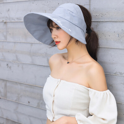 

Sunshade cap woman summer tide Korean version 100 sunscreen cap big edge UV protection solar cap anti-ultraviolet empty top hat
