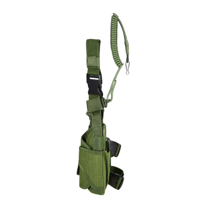 

Outdoor Hunting Shooting Gear Holster Thigh Leg Gear Holster Pouch Wrap-around with Coil Lanyard