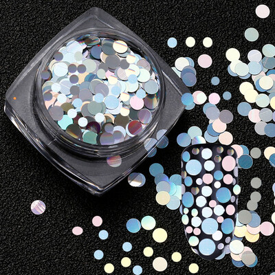 

Toponeto Mixed Round Thin Nail Art Glitter Paillette Nail TipGel Polish Decoration