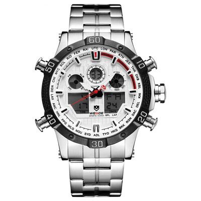 

WEIDE WH6901 Quartz Digital Electronic Watch Dual Time Month Date Week Second Minute Hour Display 3ATM Waterproof Timer Business