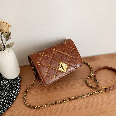 

North bag on the new rhombog bag 2019 new Korean version of the fashion texture 100 lap chain slanted small square bag on one shou