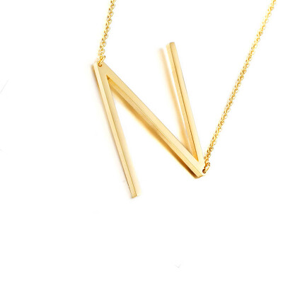 

New fashion Gold Stainless Steel 26 Alphabet Letter Pendant initial Necklace for Women Fashion Jewelry Choker Girl Collier