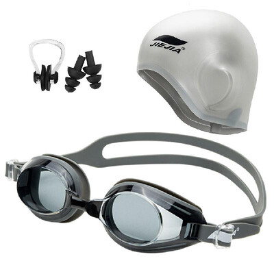 

Swimming Gear Set with Swim Goggle Swim Cap Ear Plugs Nose Clip For Women Men