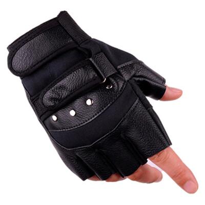 

Leather Gloves Half Finger Fingerless Cycling Driving Motorcycle Sports Mens