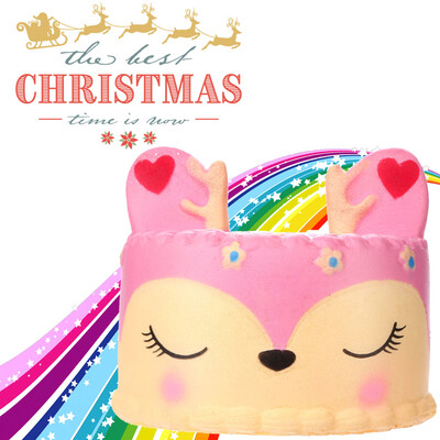 

Gotoamei Adorable Squishies Pink Deer Cake Slow Rising Fruit Scented Stress Relief Toys