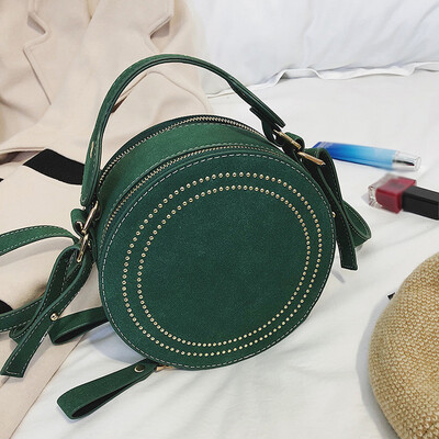 

Tailored Fashion Ladies Solid Color Round Versatile Shoulder Bag Messenger Bag Handbag