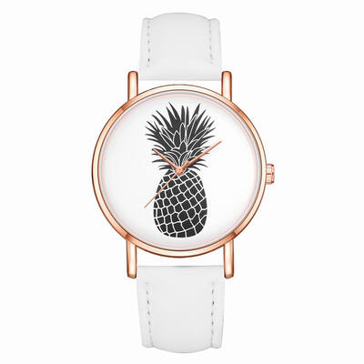 

Fanteeda FD130 Women Unique Pineapple Dial Leather Band Quartz Wrist Watch