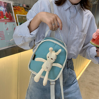 

2019 popular cute small bag handbag new shoulder bag Korean student canvas bag high school campus backpack