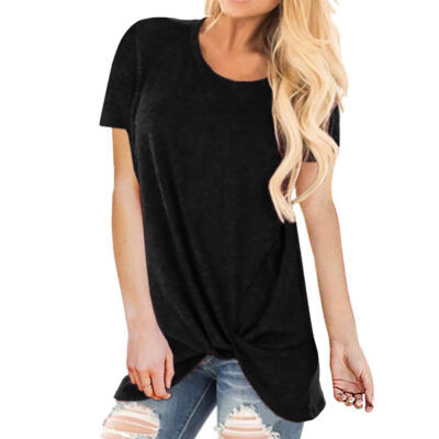 

Summer T Shirt Women Solid Pockets Buttons Tops Tee Shirt Female Shirt Women Short Sleeve O-Neck Tee Loose T-Shirt Plus Size 2XL