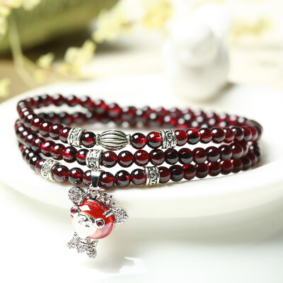 

Red garnet bracelet female models multi-circle crystal bracelet jewelry