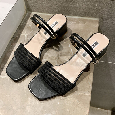 

Summer sandals with thick heels high heels flat soles white evening fairies&gentle wind