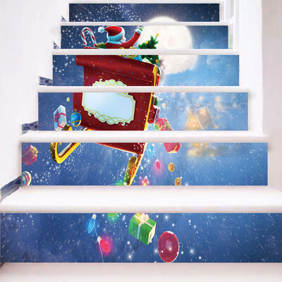 

〖Follure〗Christmas 3D Simulation stair stickers Waterproof Wall Stickers DIY Home Decor