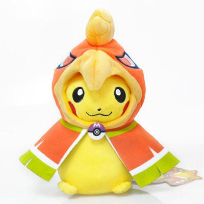 

9in POKEMON Center Plush Doll Pikachu with Ho-Oh Poncho Soft Toy