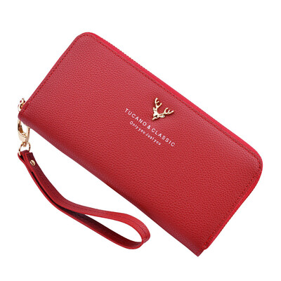 

Tailored Long paragraph women zipper hand bag large capacity litchi pattern wallet GY