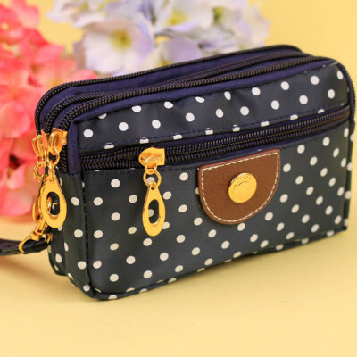 

Fashion Women Round Dot Zipper Handbag Clutches Coin Phone Key Bag Pouch Purse