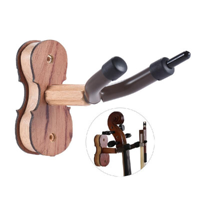 

Hardwood Violin Hanger Hook with Bow Holder for Home & Studio Wall Mount Use Burlywood Color
