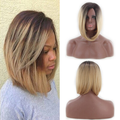

〖Follure〗Women Short Straight Gold Synthetic Hair Wigs Womens Fashion Syntheic Wig
