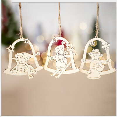 

〖Follure〗3pcs Christmas Santa Claus Decorations Wooden Shapes Ornaments Craft Xmas Gifts