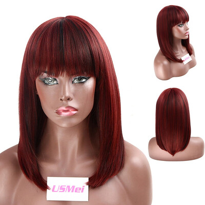 

〖Follure〗Mix Lubricious Bobo Wig Head Covers Inclined Bang To Buckle Inside Long Wig