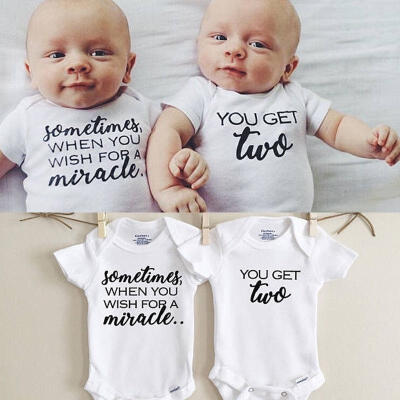 

Newborn Twins Baby Boys Girls Cotton Romper Jumpsuit Bodysuit Clothes Outfits CA