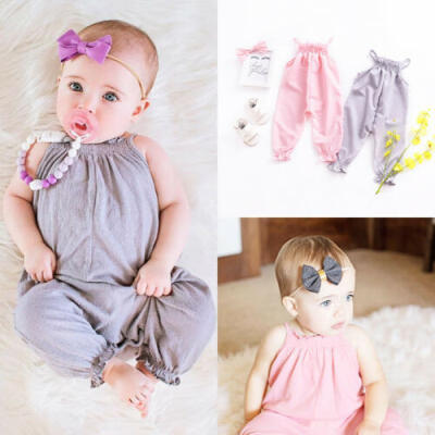 

US Stock Newborn Baby Girl Clothes Strap Romper Jumpsuit Playsuit Outfit Sunsuit