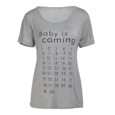 

Women Letter Print Short Sleeve T-Shirt Cotton Summer Loose Plus Size Tee