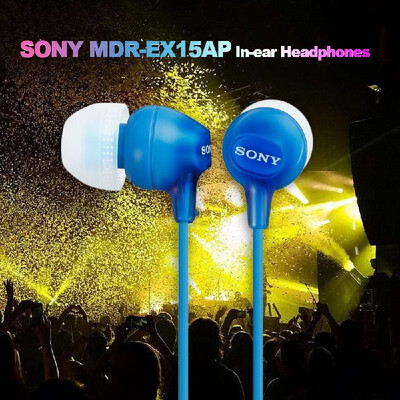 

SONY MDR-EX15AP In-ear Headphones 35mm Wired Earbud Smart Phone Headset Hands-free with Mic In-line Control EX Series