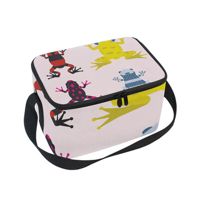 

ALAZA Insulated Lunch Box Frog Cartoon Lunch Bag for Men Women Portable Tote Bag Cooler Bag