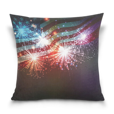 

ALAZA Throw Pillow Cover 16 X 16 inch Christmas Gift Cushion Cover with Fireworks Printed Pillowcase