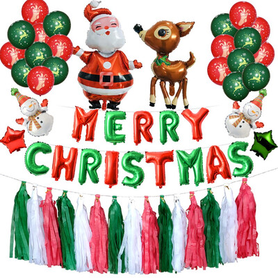 

Gobestart Merry Christmas Balloons Set Santa Claus Merry Christmas Party Decorations