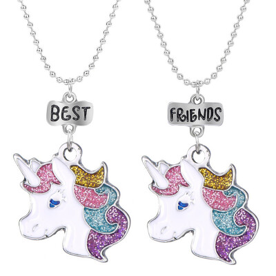 

Girls Unicorn Pendant Necklace Chain Rainbow Enamel Charm Magical Gift For Friends