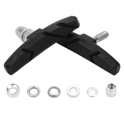 

Pair V Bike Brake Pads V-Brake Blocks with Hex Nut Shims for Road Mountain Bicycle