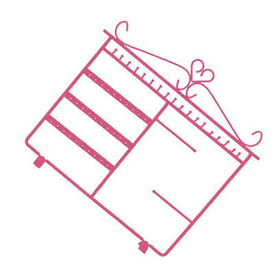 

10 Hooks 48 Holes Earrings Necklace Ear Studs Jewelry Display Rack Metal Stand Organizer Holder