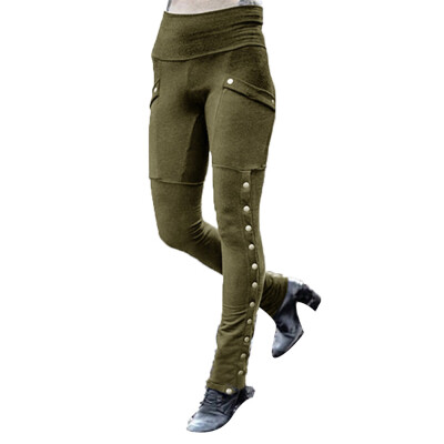 

Women High Waist Casual Skinny Leggings Pants Stretch Rivet Pencil Trousers