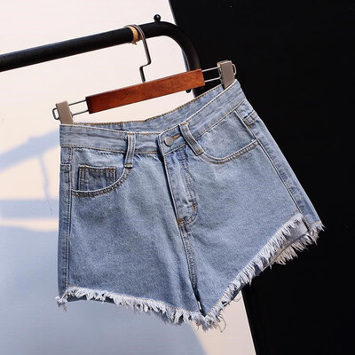 

Fashion Vintage High Waist Crimping Denim Shorts Rolled Denim Jeans Pockets Shorts Brand Slim Casual Female Short Jeans Mujer