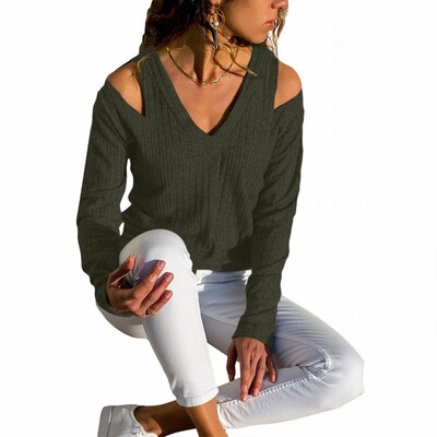 

Slim T-shirt bottoming shirt V-neck long-sleeved shirt