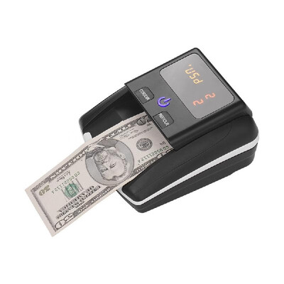 

Portable Small Banknote Bill Detector Denomination Value Counter UVMGIR Detection with Battery Counterfeit Fake Money Currency C