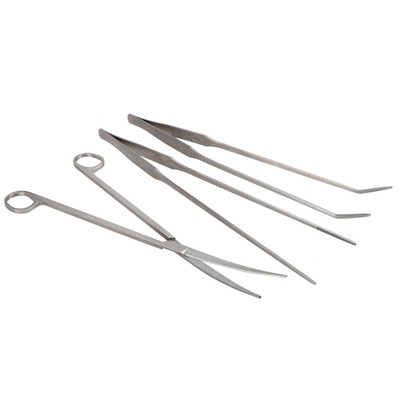 

3 IN 1 Aquarium Aquatic Plants Long Handle Scissors Tweezers Trim Tool Set