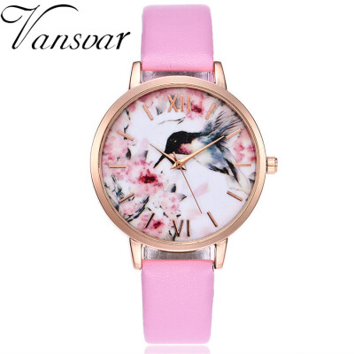 

Beautiful Chinese Style Women Watches Flower Bird Fashion Rose Gold Casual Leather Ladies Wristwatches Female Dress Quartz Clock