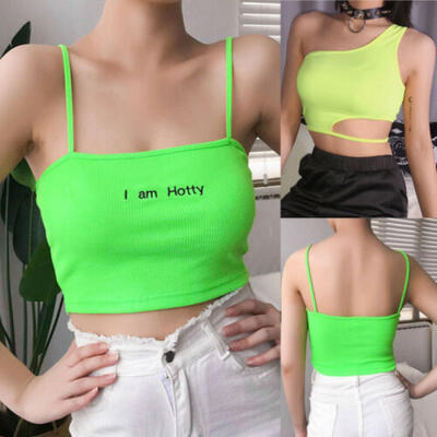 

Women Sexy Summer Fashion Camisole Asymmetrical Sleeve Blouse Crop Top Clubwear