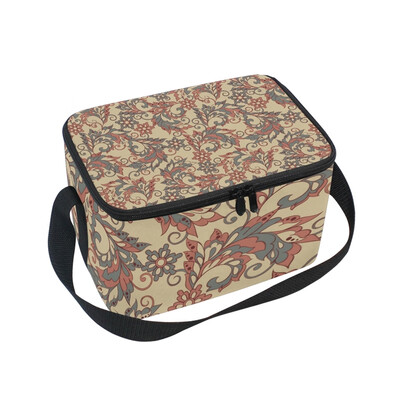 

ALAZA Lunch Box Insulated Ethnic Floral Lunch Bag Large Cooler Tote Bagfor Men Women