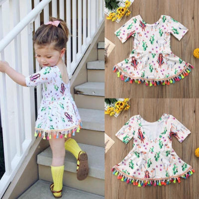 

Kids Toddler Baby Girls Casual Party Princess Dress Animals Tutu Dresses Summer