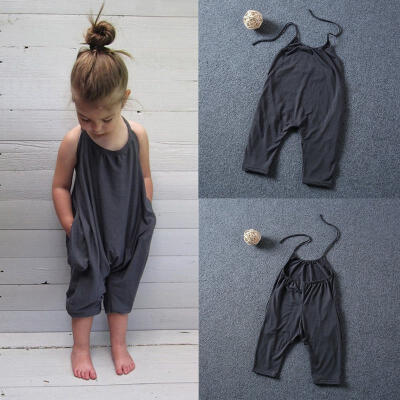 

Toddler Kids Baby Girls Strap Romper Jumpsuit Harem Pant Trousers Clothes