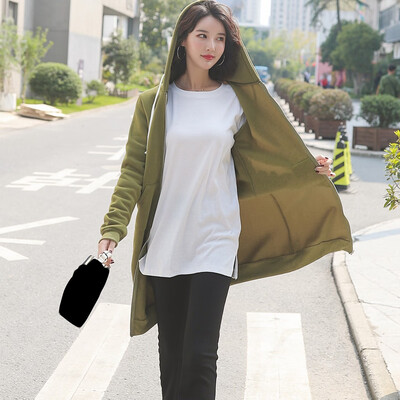 

Toponeto Fashion Women Cardigan Knee Length Hooded Long Sleeve Blouse Sport Coat Overcoat