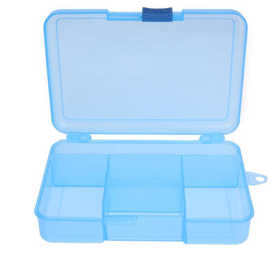 

5 Compartment Plastic Storage Box w Adjustable Dividers&Clip Lock Lid