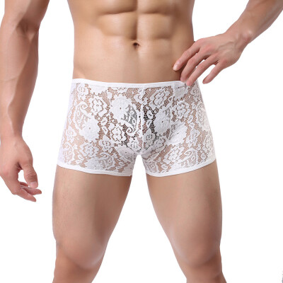 

Tailored New Mens Short Pants Boxers Male Lace Underpants Sexy Panties Bodysuit Trunks