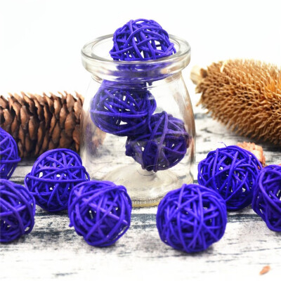 

10Pcslot 3cm Artificial Straw Ball For Birthday Party Wedding Decoration Rattan ball Christmas Decor Home Ornament Supplies