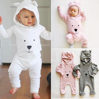 

Toddler Baby Boys Girl Warm Clothes Hooded Romper Bodysuit Jumpsuit Outfits 0-2T