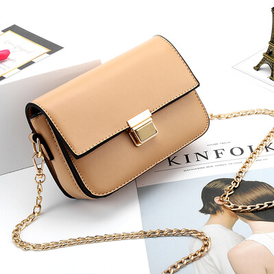 

Korean wave new chain bag small square bag shoulder Messenger bag fashion lock simple tofu bag