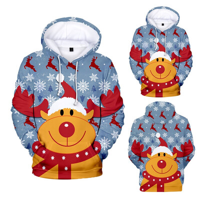 

Toponeto Mens Casual Christmas 3D Print Long Sleeve Hooded Sweater Jacket Coat
